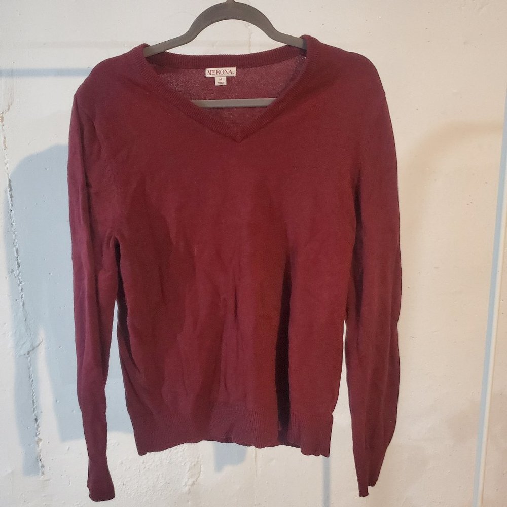 Merona Medium Maroon Men's V-Neck Sweater